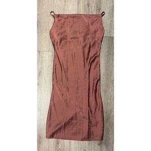 Tsher Copper Silky Shiny Dress XL New